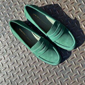 Intentionally Blank | Marblehead Suede Penny Loafer in Forest NEW in Box